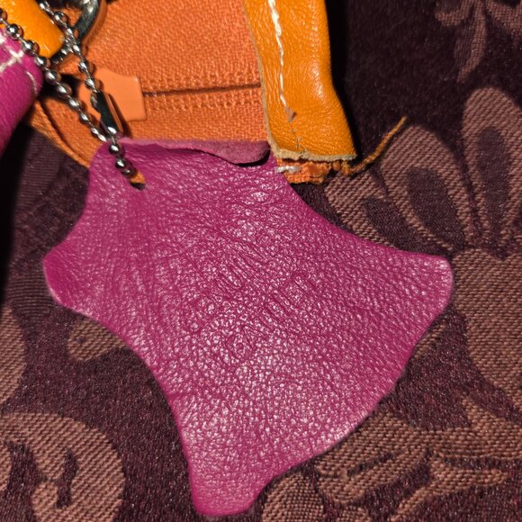 "B" Initial Leather Purse Jam by Jana Feifer Magneta & Orange - Picture 2 of 7